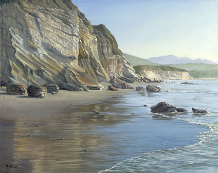 santa beach painting