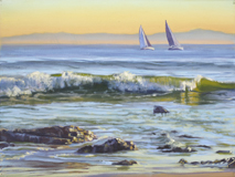 Loon point sunset painting
