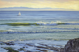 Loon point sunset painting